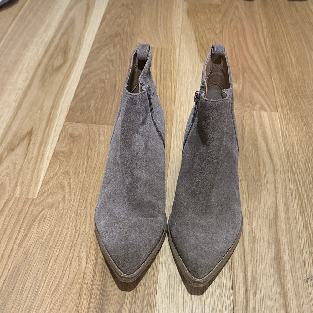 Marc Fisher Taupe Suede Ankle Booties